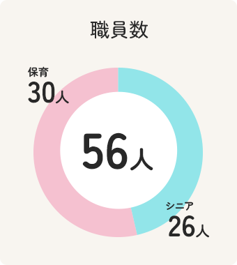 職員数：シニア26人、保育30人